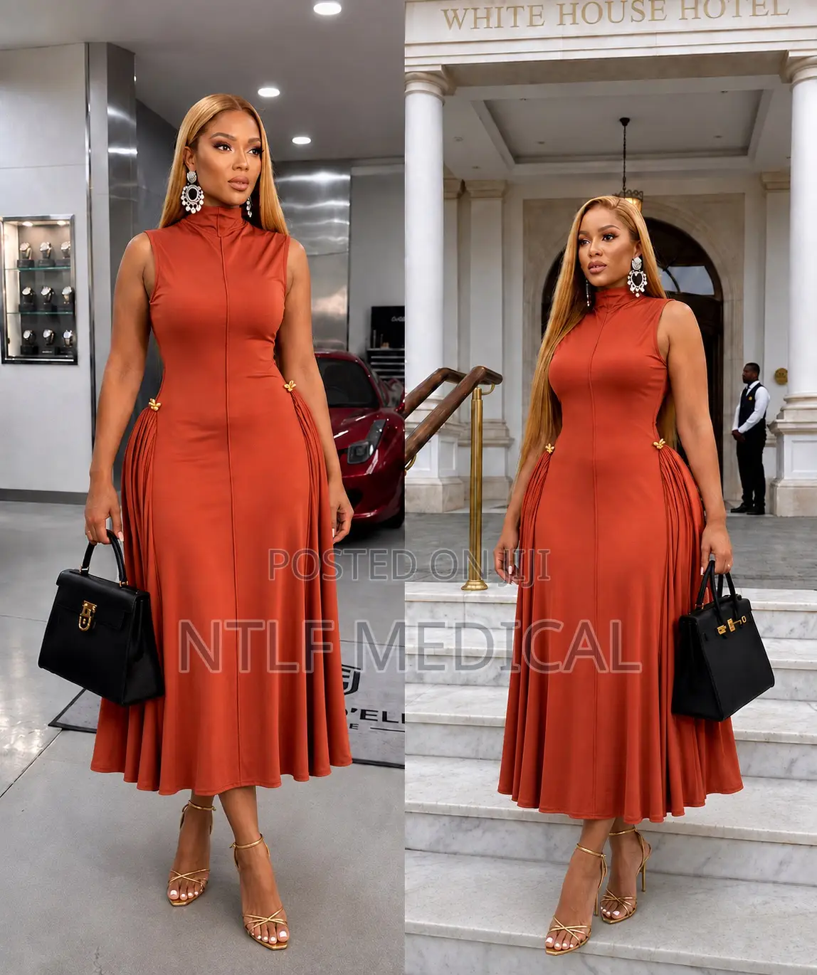 Classy Ladies Dress (Available in White, Black and Reddish Brown)