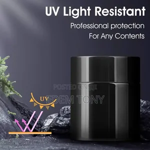 10g Thick Black UV Protection Small Glass Jars With Lids 10ml -12pcs