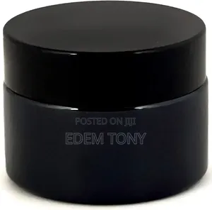 20g Thick Black UV Protection Small Glass Jars With Lids 15ml -12pcs