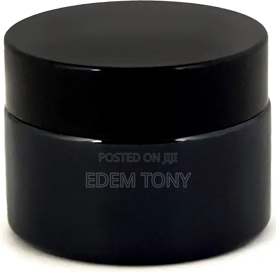 20g Thick Black UV Protection Small Glass Jars With Lids 15ml -12pcs