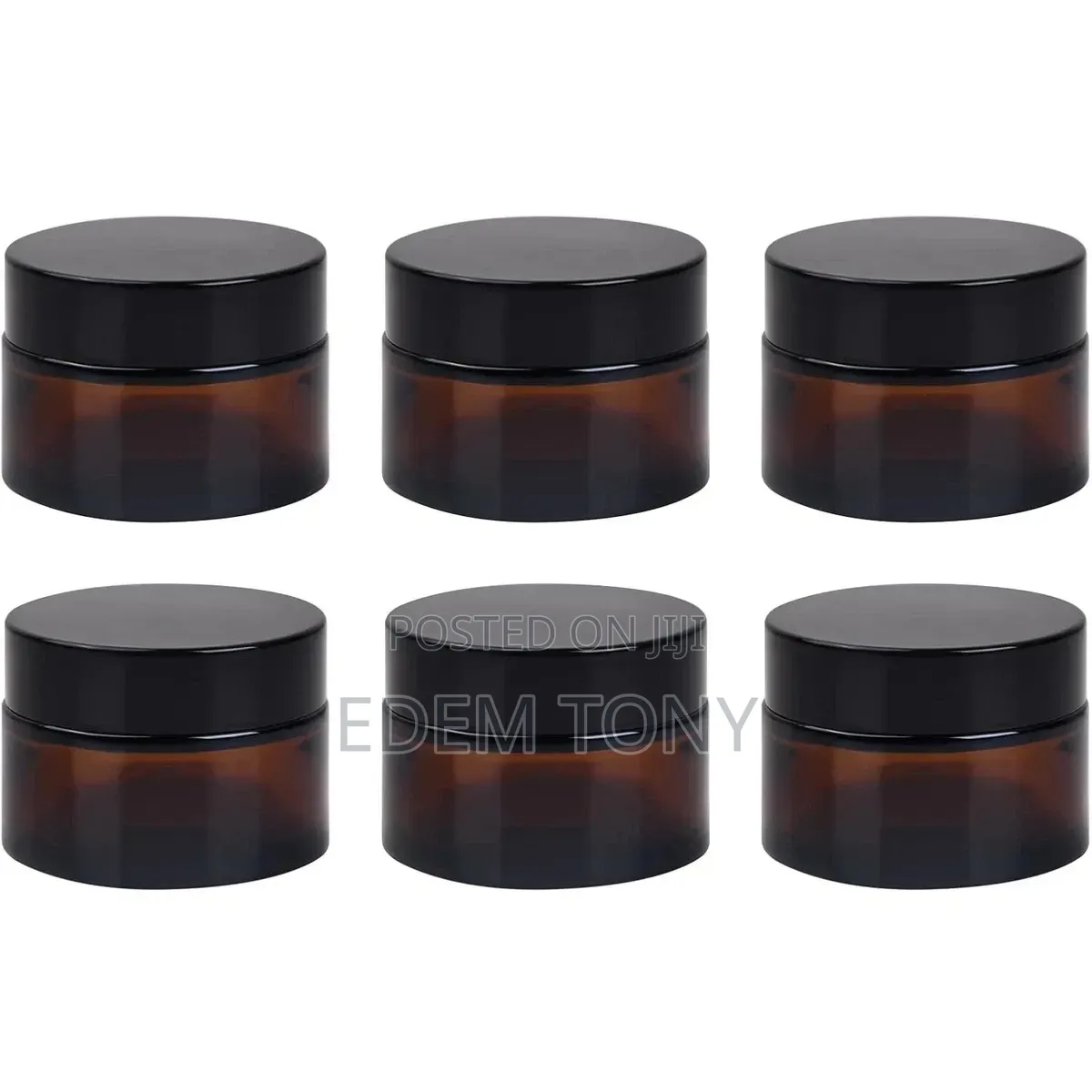 30g Thick Black UV Protection Small Glass Jars With Lids 15ml -12pcs