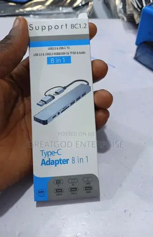 Support BC1.2 Type-C Adapter 8-in-1 Hub