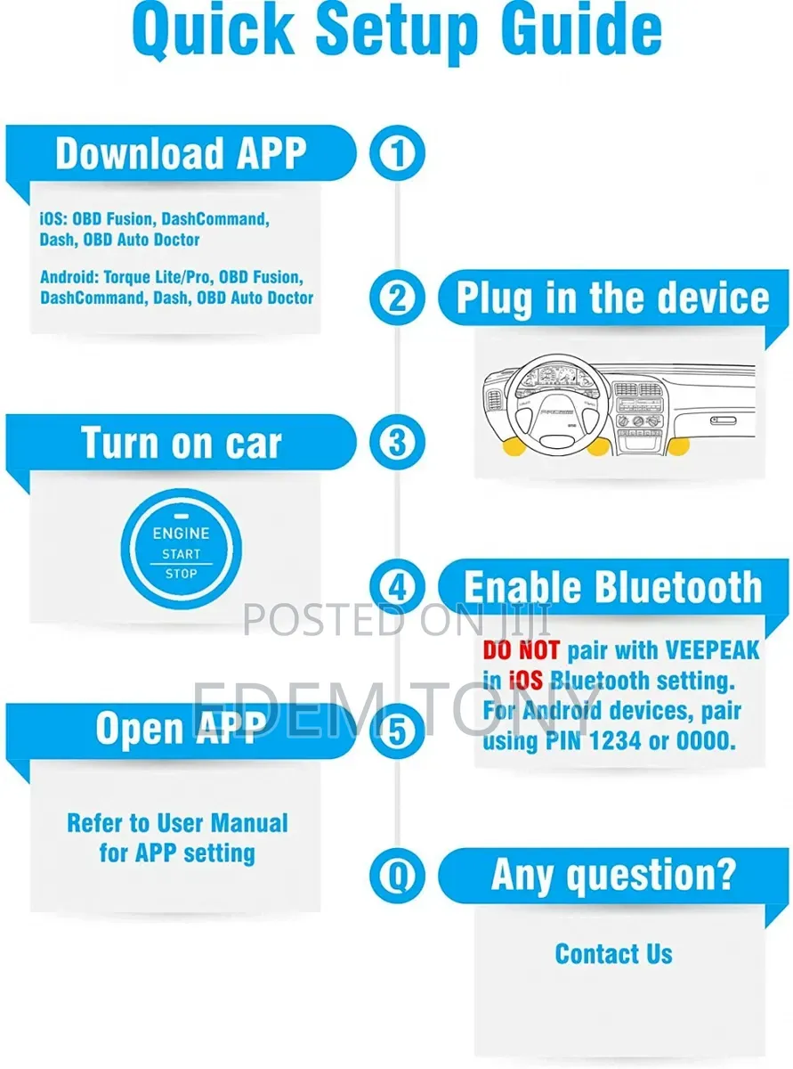Veepeak OBDCheck BLE, a Bluetooth Low Energy OBD-II