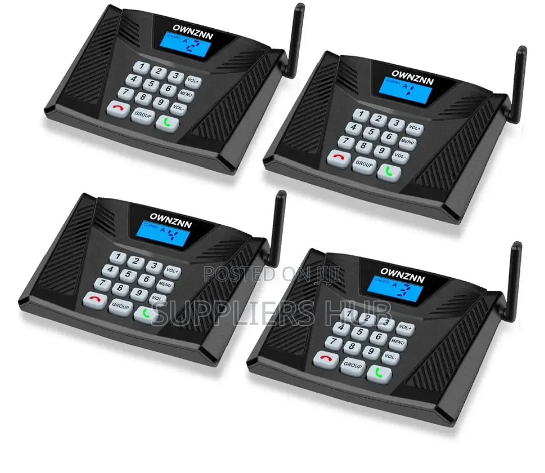 4pack Full-Duplex Wireless Intercom System for Home/Hotels/Offices