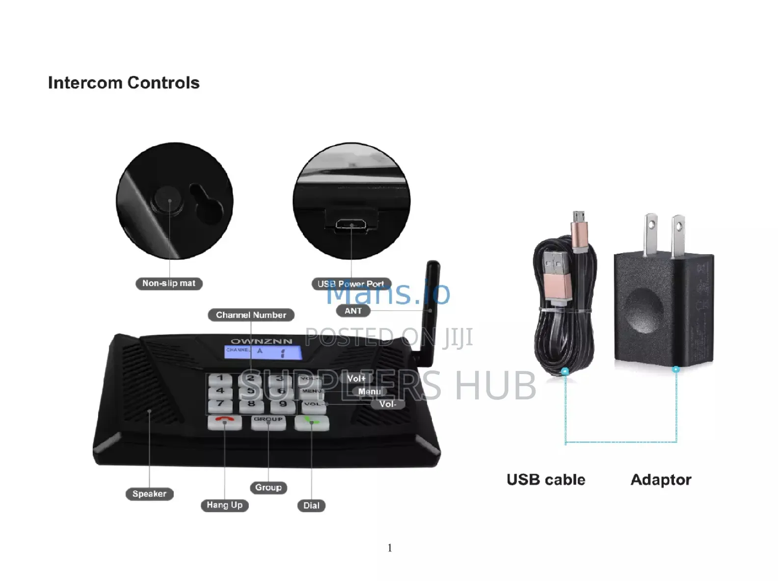 4pack Full-Duplex Wireless Intercom System for Home/Hotels/Offices