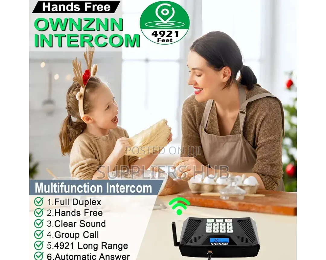 4pack Full-Duplex Wireless Intercom System for Home/Hotels/Offices