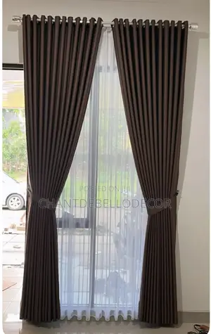 Coffee Brown Combo With Transparent Voile 4 in 1 Set