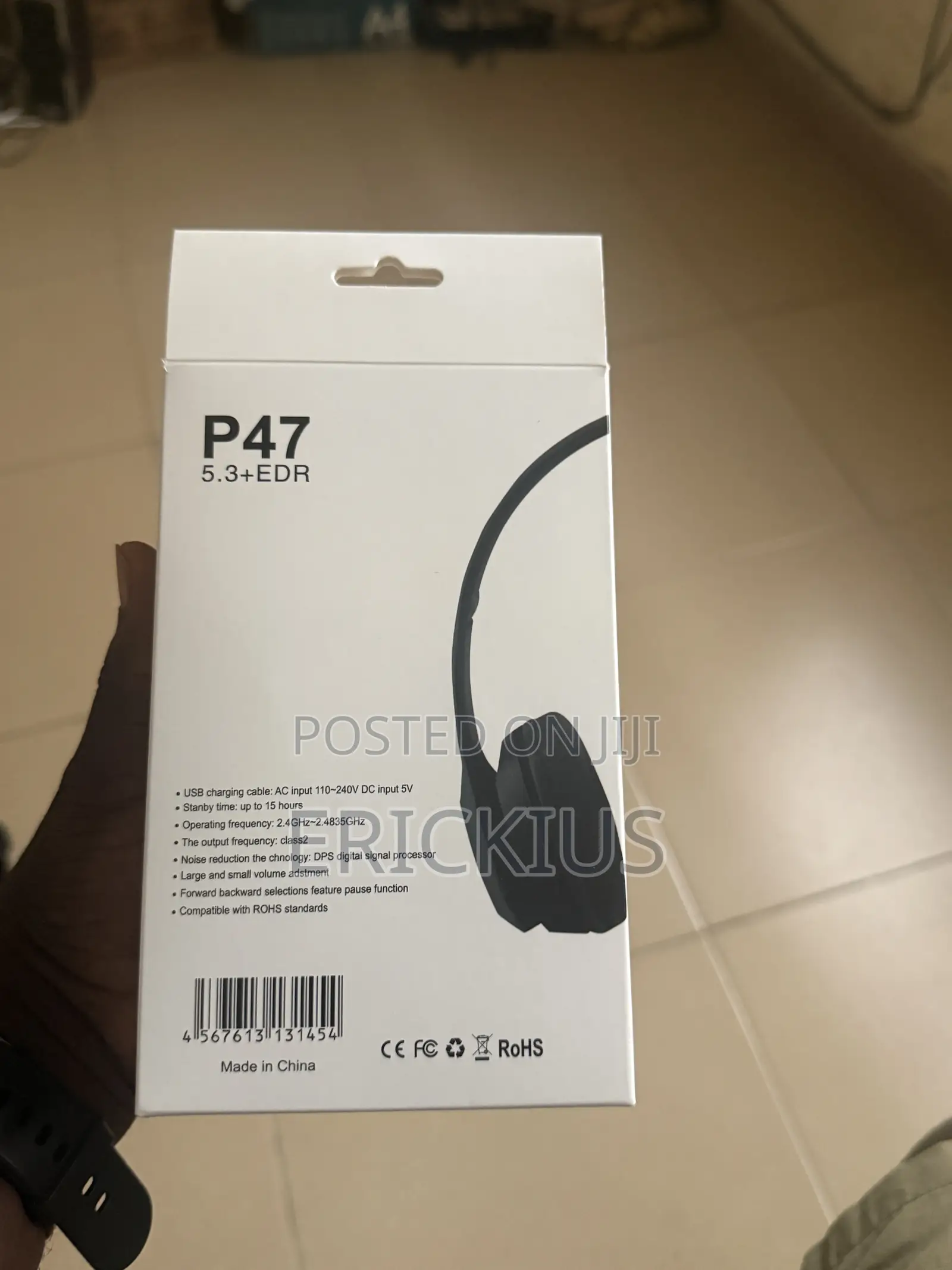 P47 Rechargeable Bluetooth Headphone Bass
