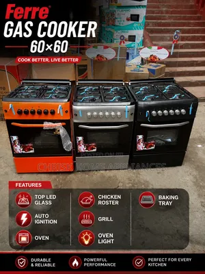 Ferre 60×60cm 4-Burner Gas Cooker With Oven Grill
