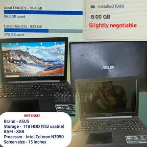 Laptop Asus 8GB Intel Celeron HDD 1T
