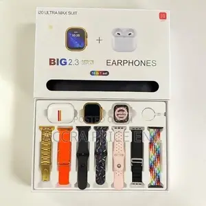 I20 Ultra Max Smart Watch With 7 Straps + FREE Earbuds