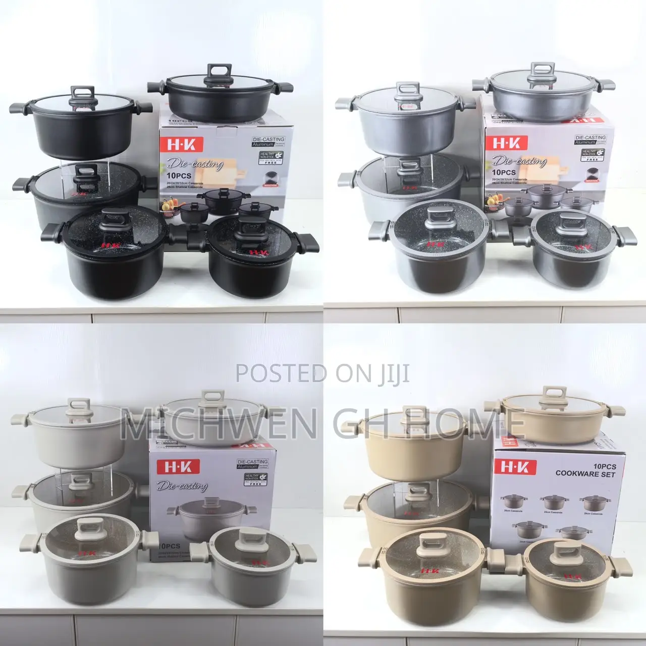 H.K 10pcs Sets Nonstick Cookware