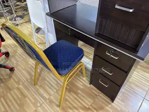 Study Table With Lockable Drawers and a Chair