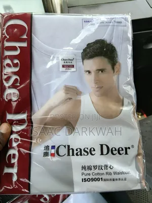 Chase Deer Singlet. 100 % Cotton. We Are at Afienya - Mataheko, Tema.