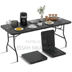 6FT Black Folding Table