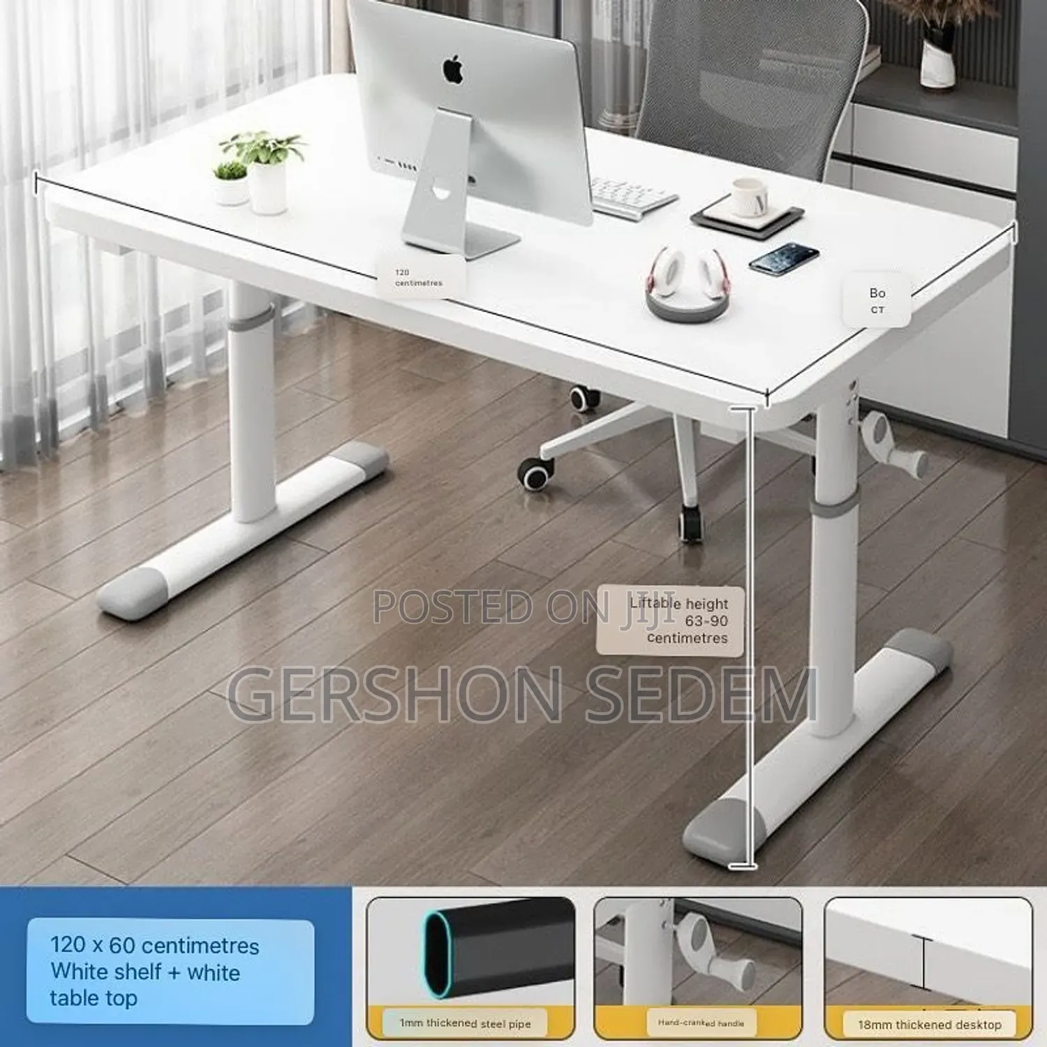 1.2m Adjustable Height Desk (Manual) '061376