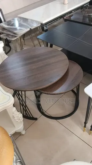 Round Wooden 2-1 Center Table