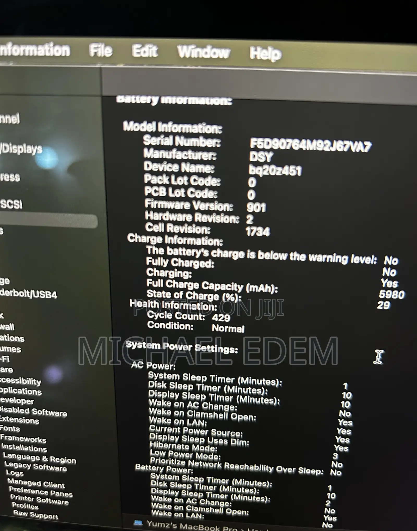 Laptop Apple MacBook Pro 2019 16GB Intel SSD 500GB