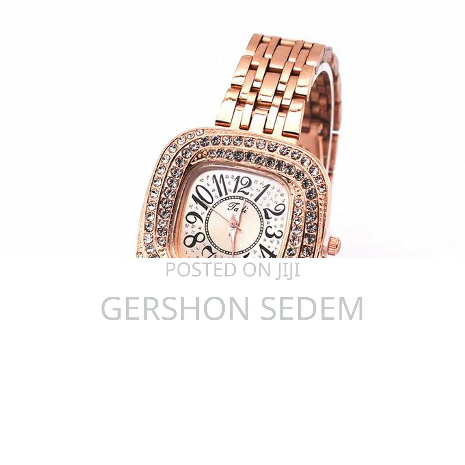 2 PCS Elegant Studed Wrist Watches for Ladies + Bracelet - Rose Gold