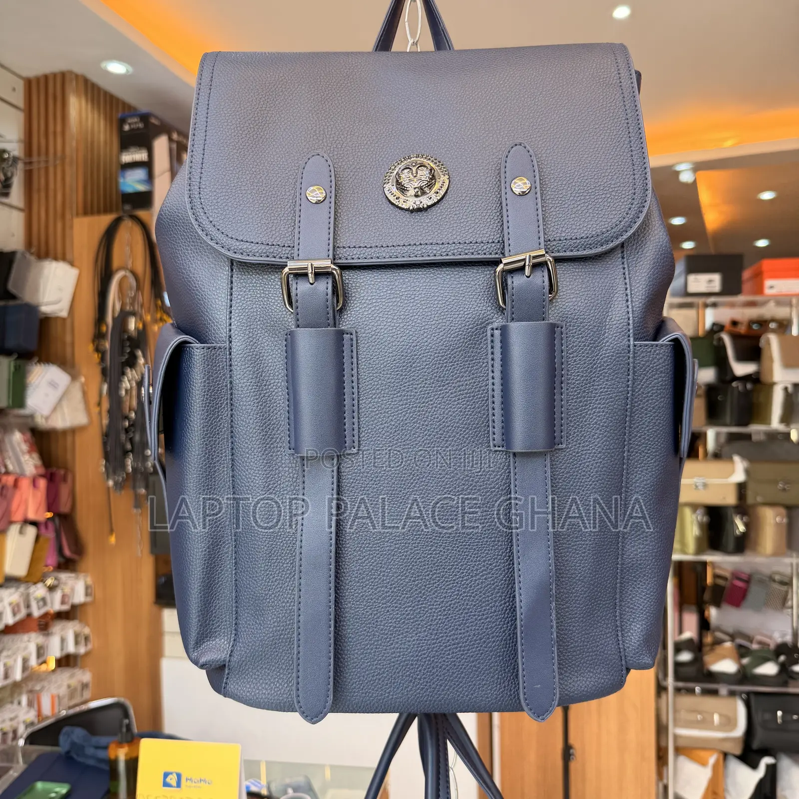 Sunsilk NavyBlue Leather Backpack
