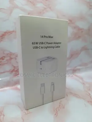 65W Fast Charging USB-C Power Adapter With Cable