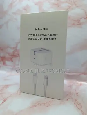 65W Fast Charging USB-C Power Adapter With Cable