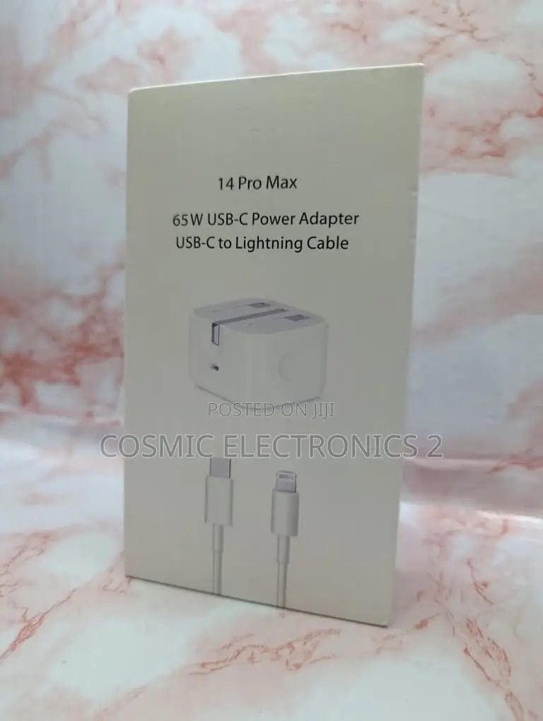 65W Fast Charging USB-C Power Adapter With Cable