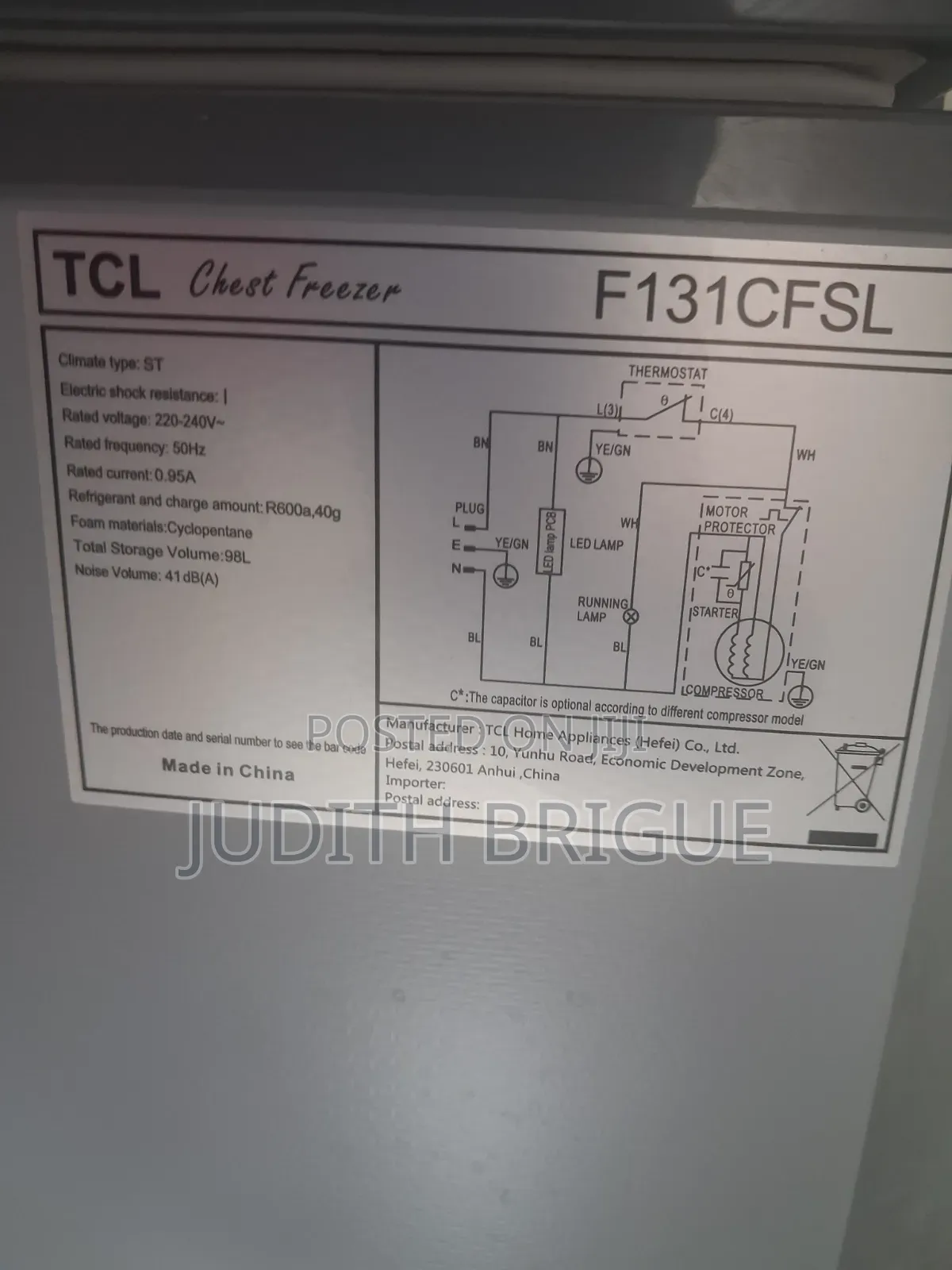 Freezer TCL