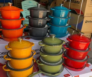 Premium 4-Piece Cast Iron Cookware Set Durable&Stylish Kitchen Pots