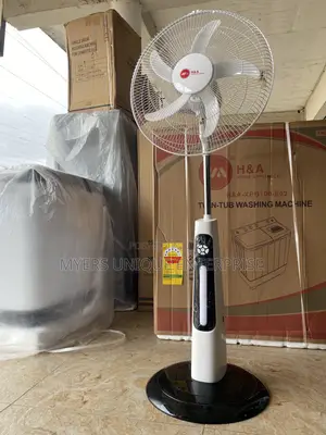 18" Rechargeable Standing Fan With Oscillation + Multiple Speeds