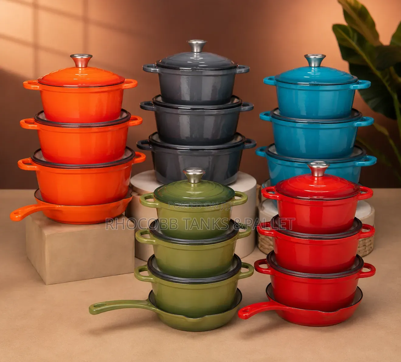 Premium 4-Piece Cast Iron Cookware Set Durable&Stylish Kitchen Pots