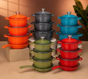 Premium 4-Piece Cast Iron Cookware Set Durable&Stylish Kitchen Pots