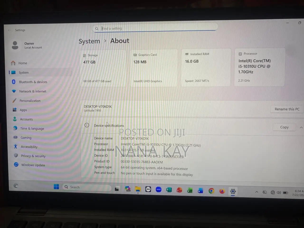 New Laptop Dell Latitude 7410 16GB Intel Core i5 SSD 512GB