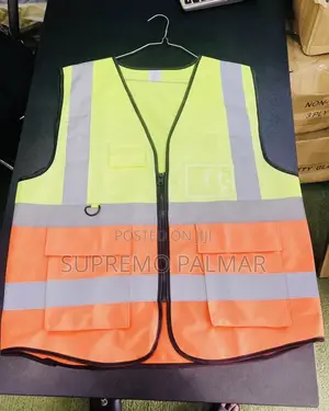 Hi-Vis Reflective Vest- Yellow & Orange Workwear With Multiple Pockets