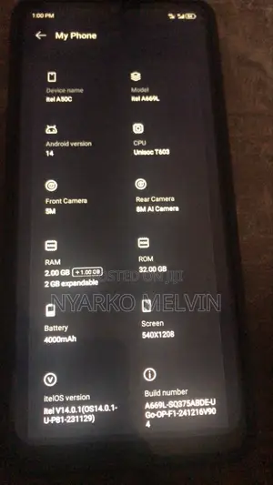Itel A50C 32 GB Black