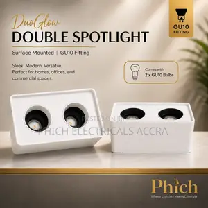 Double COB Surface Spotlight + GU10 Bulbs