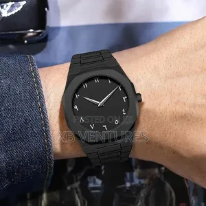 2-in-1 Teso Men's Sport Quartz Watch With Cross Bracelet - Black