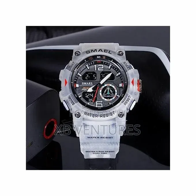 Men's Digital Watch Dual Display Analog + Digital 50M Water Resistant