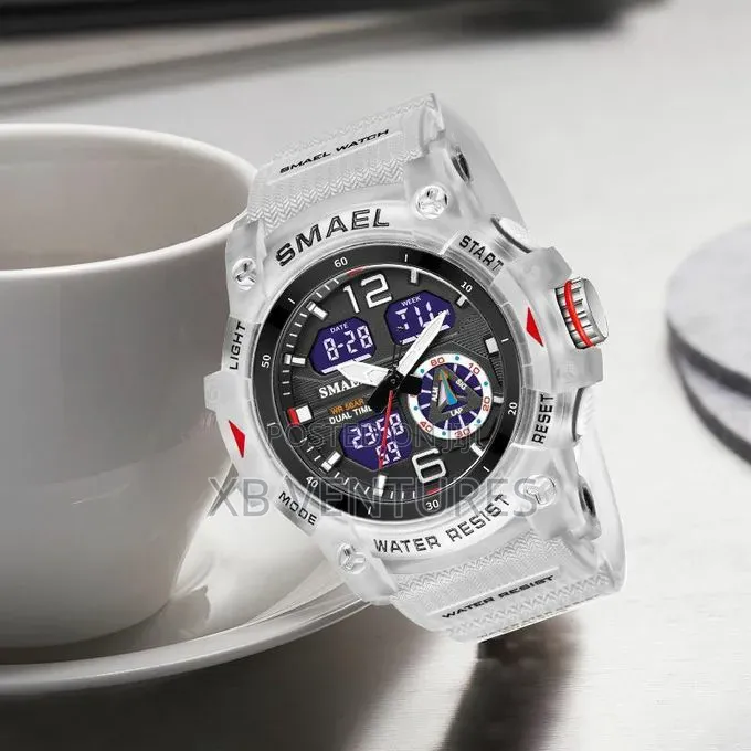 Men's Digital Watch Dual Display Analog + Digital 50M Water Resistant