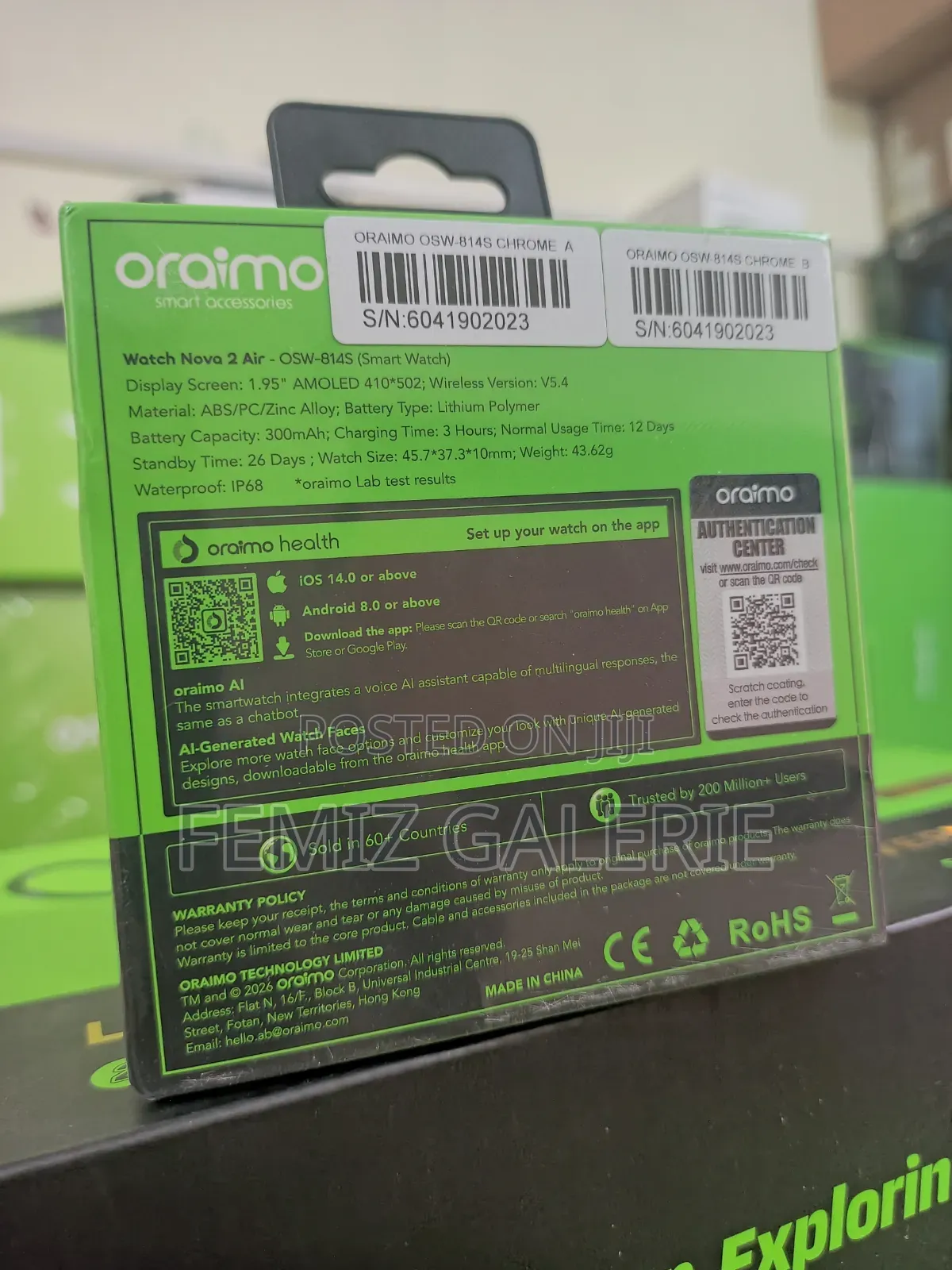 Oraimo Watch Nova 2 Air Ultra-Slim Smart Watch
