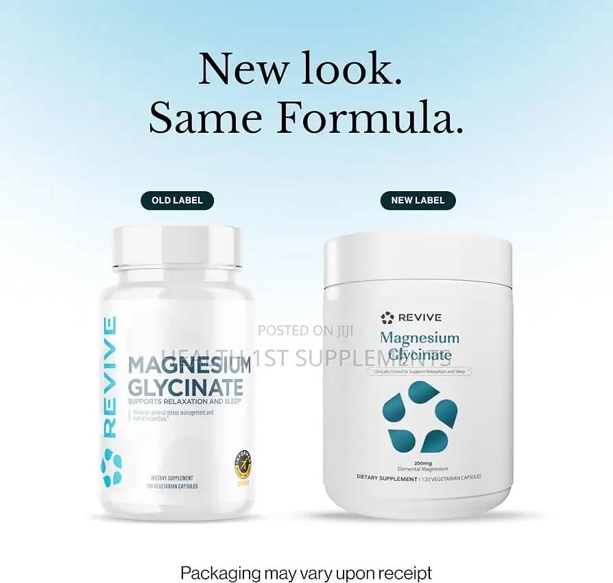 Revive, Magnesium Glycinate 200mg, (100mg Per Capsule) 120 Veg Caps