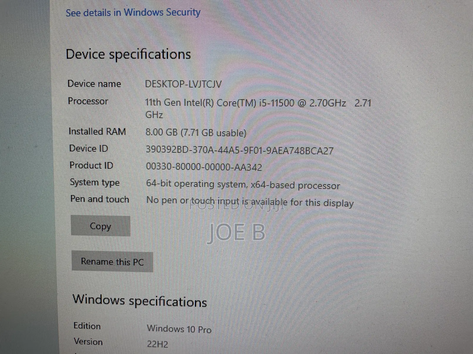 Desktop Computer HP 290 G9 8GB Intel Core i5 HDD+SSD 500GB
