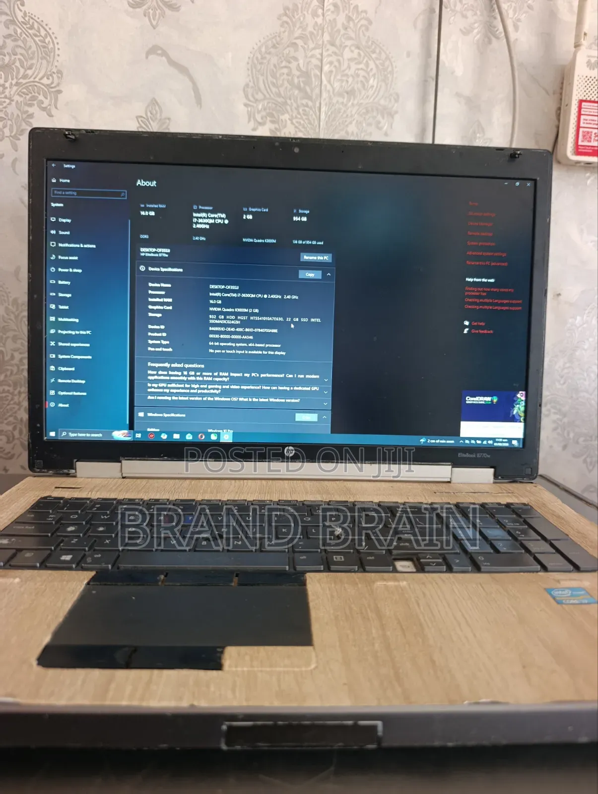 Laptop HP EliteBook 8770W 16GB Intel Core i7 HDD 1T