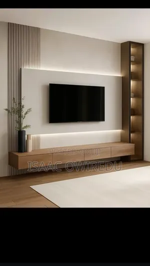 TV Wall Units With Panel an Lighting System