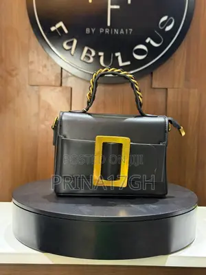 Black Structured Statement Handbag