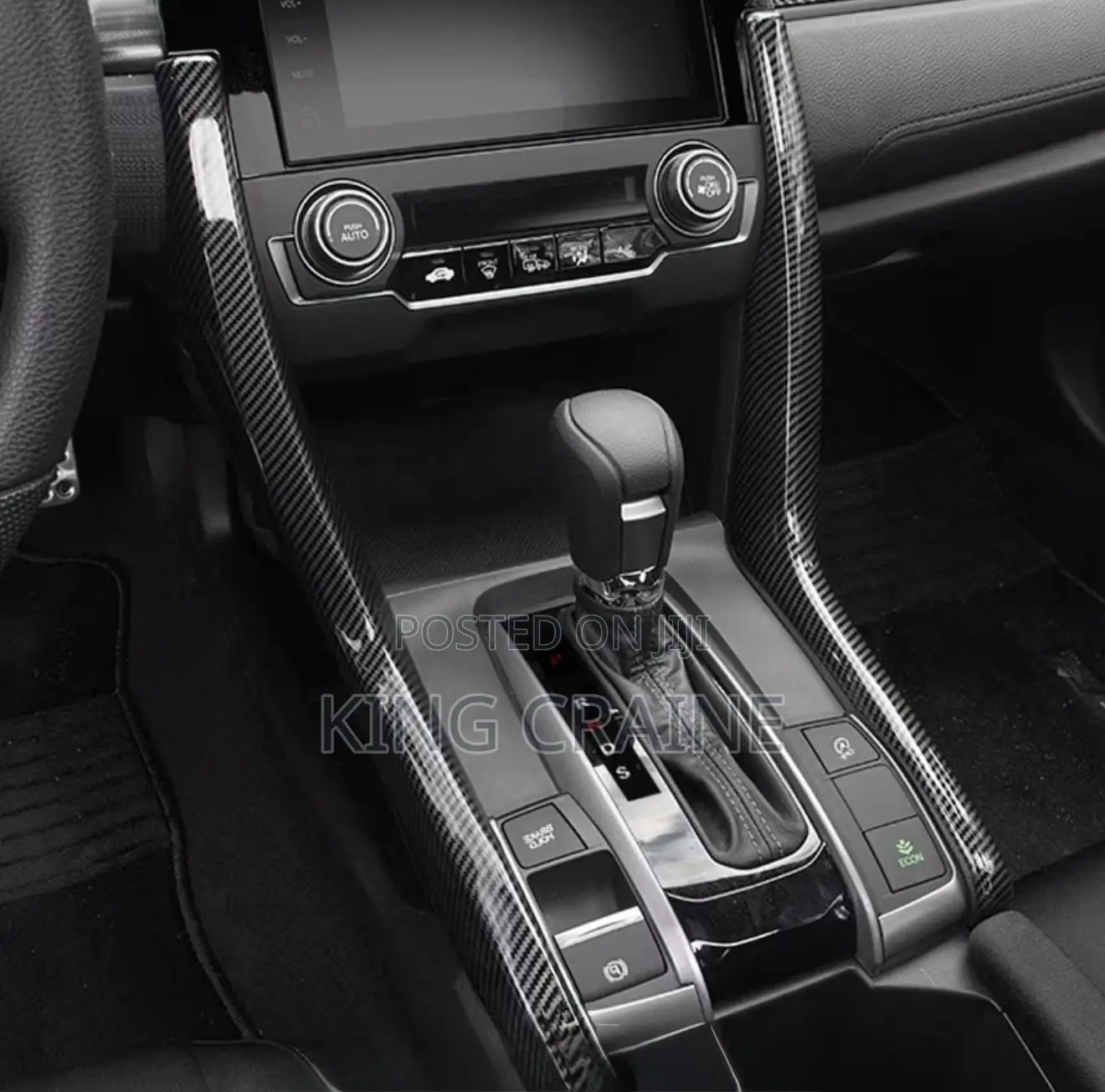 Honda Civic Carbon Fiber Center Console Cover