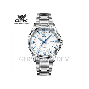 OPK Men’s Wristwatch – Silver Luminous Quartz Watch