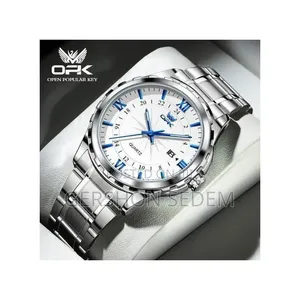 OPK Men’s Wristwatch – Silver Luminous Quartz Watch