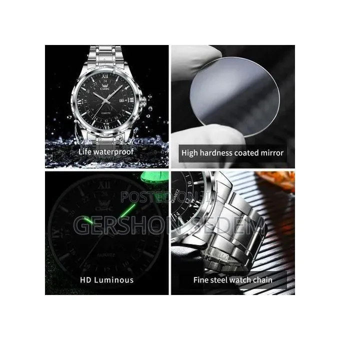 OPK Men’s Wristwatch – Silver Luminous Quartz Watch
