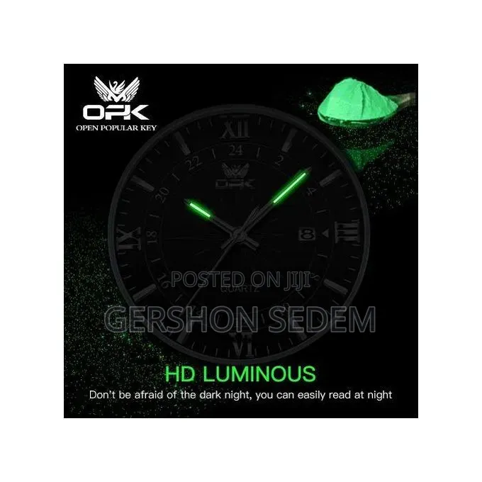 OPK Men’s Wristwatch – Silver Luminous Quartz Watch